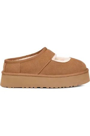 UGG Schoenen, Dames, Bruin, 40 EU, Suède, Bruine Mary Jane Cut-Out Sleehak Sandalen