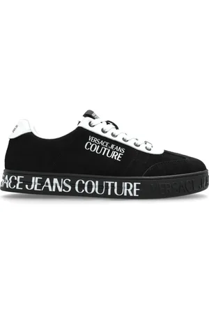 VERSACE Schoenen, Heren, Zwart, 45 EU, Suede sneakers