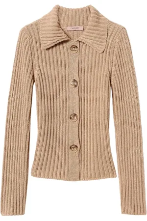 Twin-Set Truien, Dames, Bruin, M, Stijlvolle Sweater Set