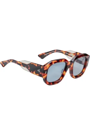JACQUES MARIE MAGE Accessoires, unisex, Bruin, ONE Size, Luipaard Acetaat Blauwe Zonnebril Dames Serie