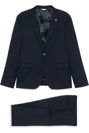 Manuel Ritz Pakken, Heren, Blauw, L, Navy Jurk met Achtersplitten