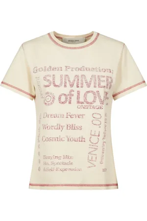Golden Goose Tops, Dames, , L, Katoen, Journey Slim T-shirt Katoen Jersey