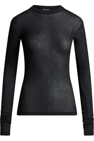 BITE Tops, Dames, Zwart, S, Katoen, Zwarte Katoenen Crew Neck T-shirt