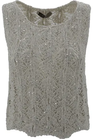 D.EXTERIOR Tops, Dames, , M, Katoen, Kanten Kristal Mouwloze Top