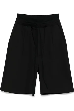THOM KROM Korte broeken, Heren, Zwart, S, Zwarte Gelaagde Trekkoordshorts