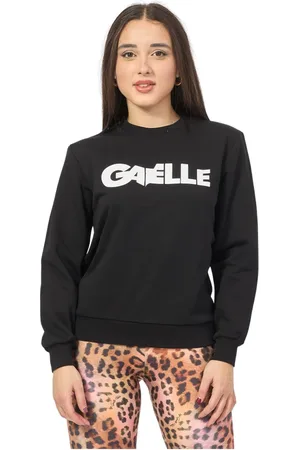GAËLLE Sweatshirts & Hoodies, Dames, Zwart, L, Katoen, Zwarte trui met voorlogo