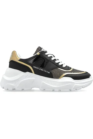 VERSACE Schoenen, Dames, Zwart, 36 EU, Sneakers met glinsterend glitter