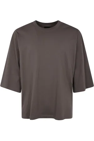THOM KROM Tops, Heren, Grijs, L, Rock Brown Drop Shoulder T-shirt