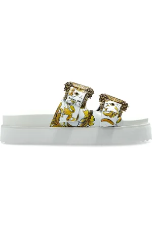 VERSACE Schoenen, Dames, Wit, 36 EU, Plateau sandalen
