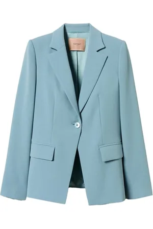 Twin-Set Jassen, Dames, Blauw, L, Stijlvolle Jas Set
