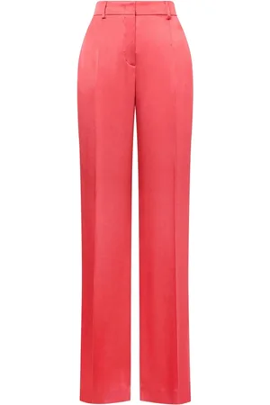 Alberta Ferretti Broeken, Dames, Roze, M, Roze Straight Leg Broek