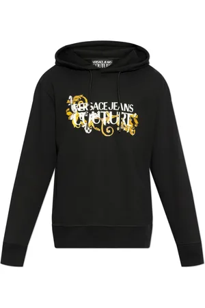 VERSACE Sweatshirts & Hoodies, Heren, Zwart, XL, Katoen, Hoodie
