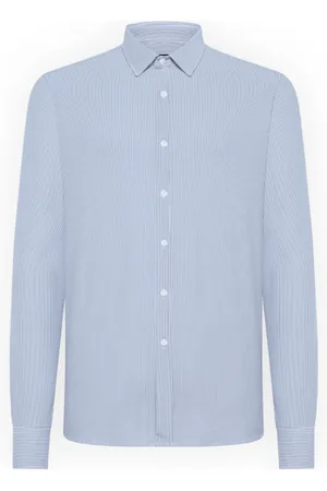 RRD Overhemden, Heren, Blauw, L, Katoen, Jaquard Open Oxford Overhemd
