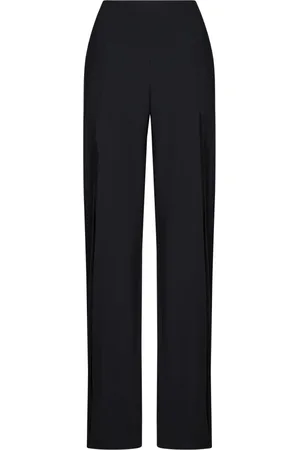 Nensi Dojaka Broeken, Dames, Zwart, M, Wol, Zwarte op maat gemaakte broek met splitten