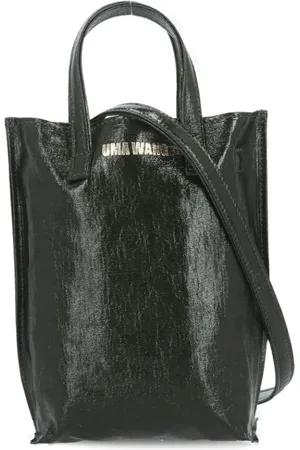UMA WANG Tassen, Dames, Groen, ONE Size, Linnen, Groene Linnen Schoudertas voor Vrouw