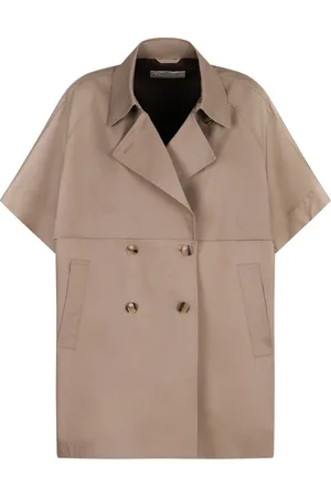 HERNO Mantels, Dames, , 2Xs, Katoen, Katoenen Reverskraag Trenchcoat