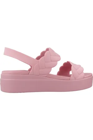 Crocs Schoenen, Dames, Roze, 39 EU, Geweven sleehakken voor stijlvol comfort