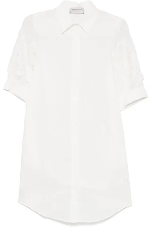 ERMANNO SCERVINO Kleedjes, Dames, Wit, S, Witte Jurk met Knoopsluiting