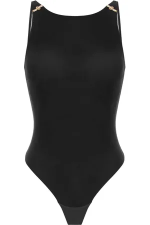 Elisabetta Franchi Tops, Dames, Zwart, M, Zwarte Jersey Top met U-rugdetail