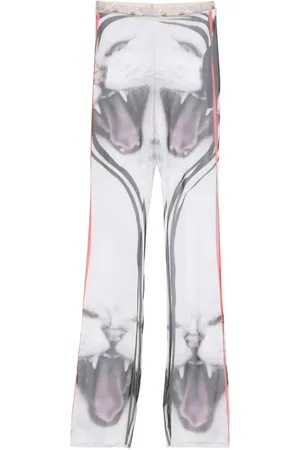 OTTOLINGER Broeken, Dames, Veelkleurig, M, Witte Broek met Elastische Tailleband