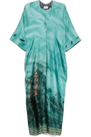 PIERRE-LOUIS MASCIA Kleedjes, Dames, Blauw, S, Blauwe V-hals jurk met zakken