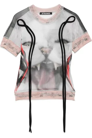 OTTOLINGER Tops, Dames, Veelkleurig, M, Witte Crew Neck T-shirts en Polos