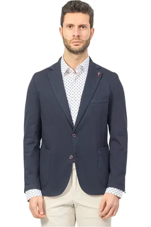 MULISH Jassen, Heren, Blauw, 6Xl, Katoen, Blauwe jassen met peperpin
