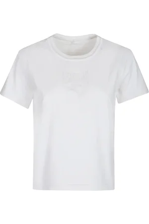 Alexander Wang Tops, Dames, Wit, M, Stijlvol Grafisch T-shirt