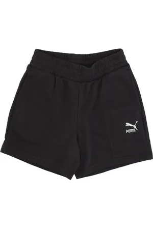 PUMA Korte broeken, Dames, Zwart, S, Katoen, Zwarte Pintuck Shorts Lichtgewicht Tracksuit Shorts