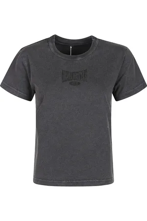 Alexander Wang Tops, Dames, Zwart, M, Grafische Verkleinde T-shirt