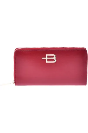 BALDININI Accessoires, Dames, Roze, ONE Size, Wallet in red saffiano with zip