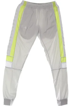 Kappa Broeken, Heren, Grijs, L, Polyester, Slim Heren Trainingsbroek Grijs Lt/groen
