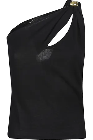 FEDERICA TOSI Tops, Dames, Zwart, M, Stijlvolle Cut Out Top