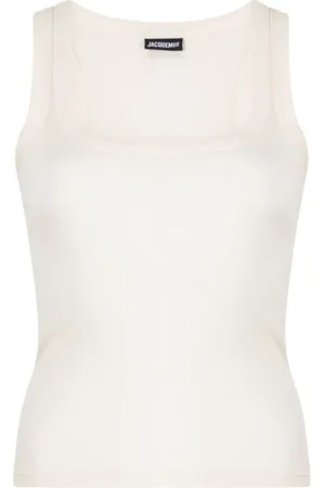 Jacquemus Tops, Dames, Wit, L, Katoen, Witte Canale Tanktop