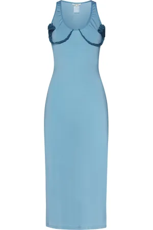 Nensi Dojaka Kleedjes, Dames, Blauw, M, Blauwe Jurk Verhoog Garderobe Prachtige Stijl