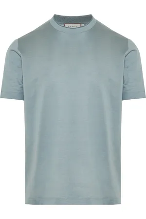 CANALI Tops, Heren, Groen, 3Xl, Katoen, Italiaans katoenen T-shirt