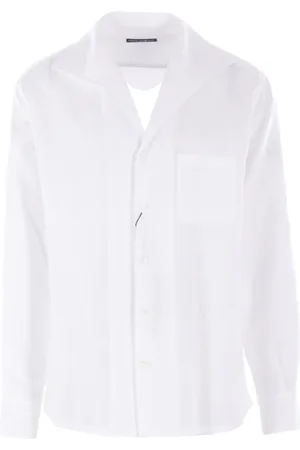 Dolce & Gabbana Overhemden, Heren, Wit, L, Linnen, Wit Linnen Overhemd met Knoopsluiting