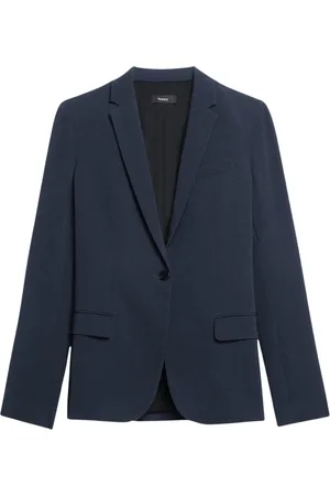 THEORY Jassen, Dames, Blauw, M, Polyester, Crepe Staple Blazer