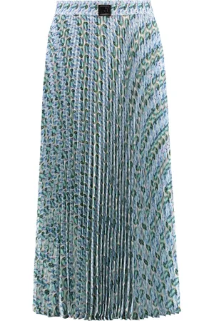 Tory Burch Rokken, Dames, Veelkleurig, M, Polyester, Geplooide Midi Rok met Print