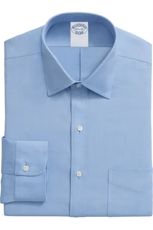 Brooks Brothers Overhemden, Heren, Blauw, 3Xl, Katoen, Slim Fit Non-Iron Twill Overhemd met Ainsley Kraag
