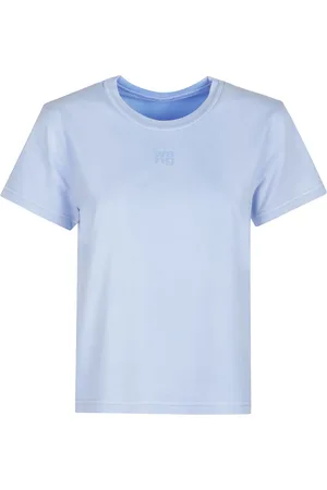 Alexander Wang Tops, Dames, Blauw, XS, Logo Essential T-Shirt
