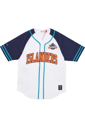 Mitchell & Ness Tops, Heren, Veelkleurig, L, Katoen, NHL Oefendag Baseballshirt Wit