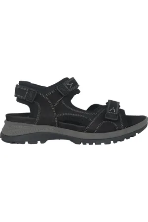 Waldläufer Schoenen, Dames, Zwart, 38 EU, Zwarte sandaal met brede pasvorm en uitneembaar voetbed