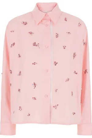 Des Phemmes Blouses & Shirts, Dames, Roze, S, Katoen, Roze Katoenen Overhemd met Klassieke Kraag