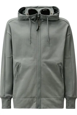 C.P. Company Sweatshirts & Hoodies, Heren, Blauw, XS, Katoen, Blauwe Zip-Up Goggle Hoodie