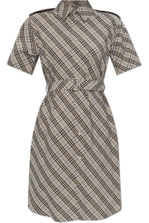 Burberry Kleedjes, Dames, , XS, Katoen, Geruite Jurk