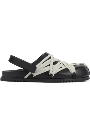Rick Owens Schoenen, Dames, Zwart, 36 EU, Leer, Zwarte Leren Sandalen Stijlvol Comfortabel