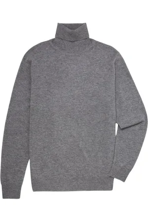 Brooks Brothers Truien, Heren, Grijs, S, Kasjmier, Cashmere Turtleneck Trui