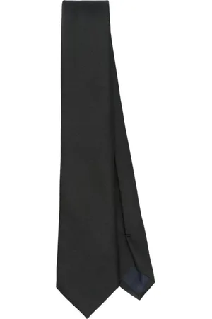 corneliani Accessoires, Heren, Zwart, ONE Size, Zwarte Zelfstrikker Puntige Stropdas