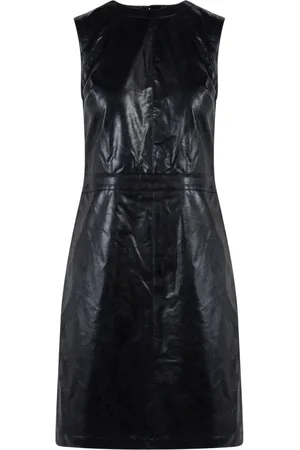Michael Kors Kleedjes, Dames, Zwart, S, Leer, Kort Day Dress
